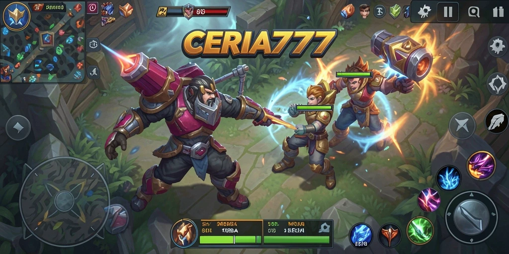 Tampilan gameplay menarik dalam pertempuran seru di CERIA777.