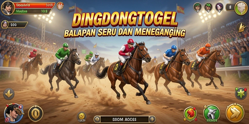 Tampilan gameplay DINGDONGTOGEL dengan aksi balap yang seru.