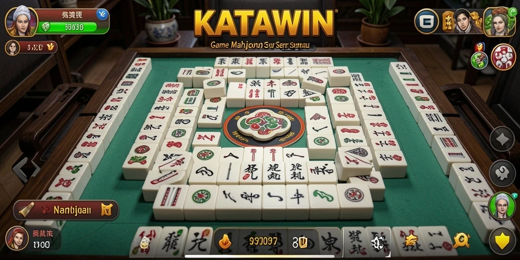 Screenshot dari gameplay KATAWIN yang menampilkan pengalaman Mahjong yang menyenangkan.