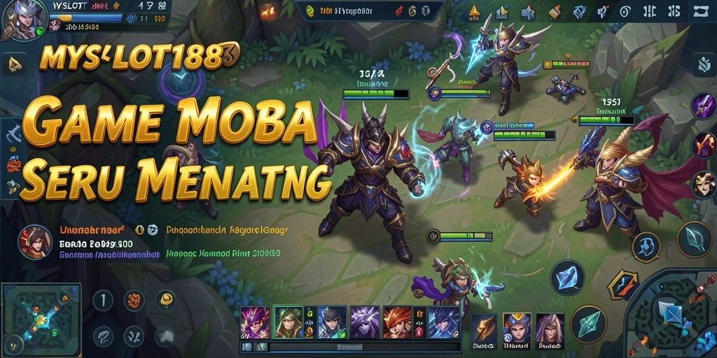 Tampilan gameplay menegangkan di <strong>MYSLOT188</strong> dengan aksi MOBA yang intens.
