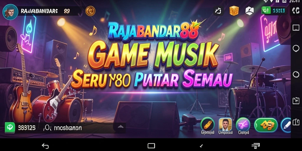Tampilan gameplay seru dalam RAJABANDAR88 dengan berbagai lagu.